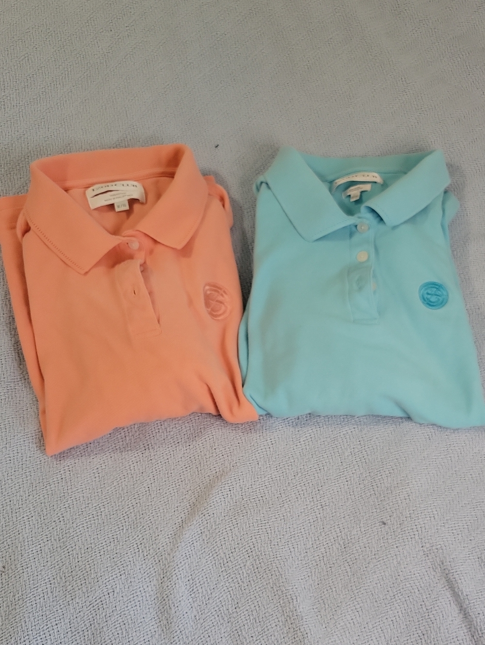 Everyday Polo Tee in Peach and Light Blue